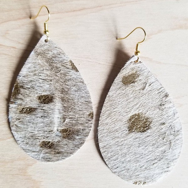 Hair-On-Hide Teardrop Earrings