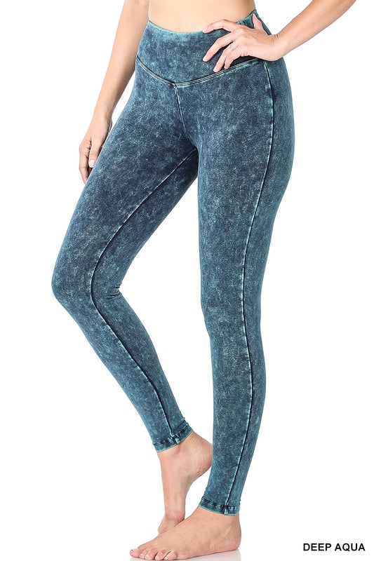 Mineral Washed Yoga Leggings