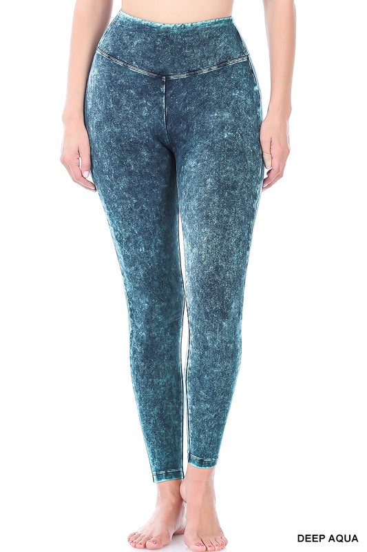 Mineral Washed Yoga Leggings