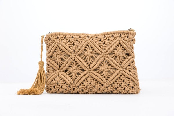 Macrame Tassel Clutch