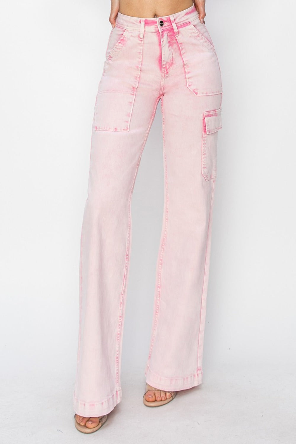 RISEN Pink Cargo Pocket Jeans