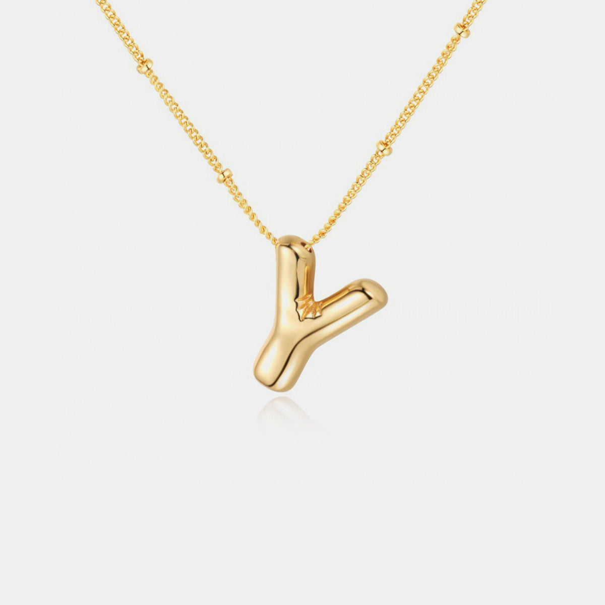 Gold-Plated Bubble Initial Necklace Letters T-Z