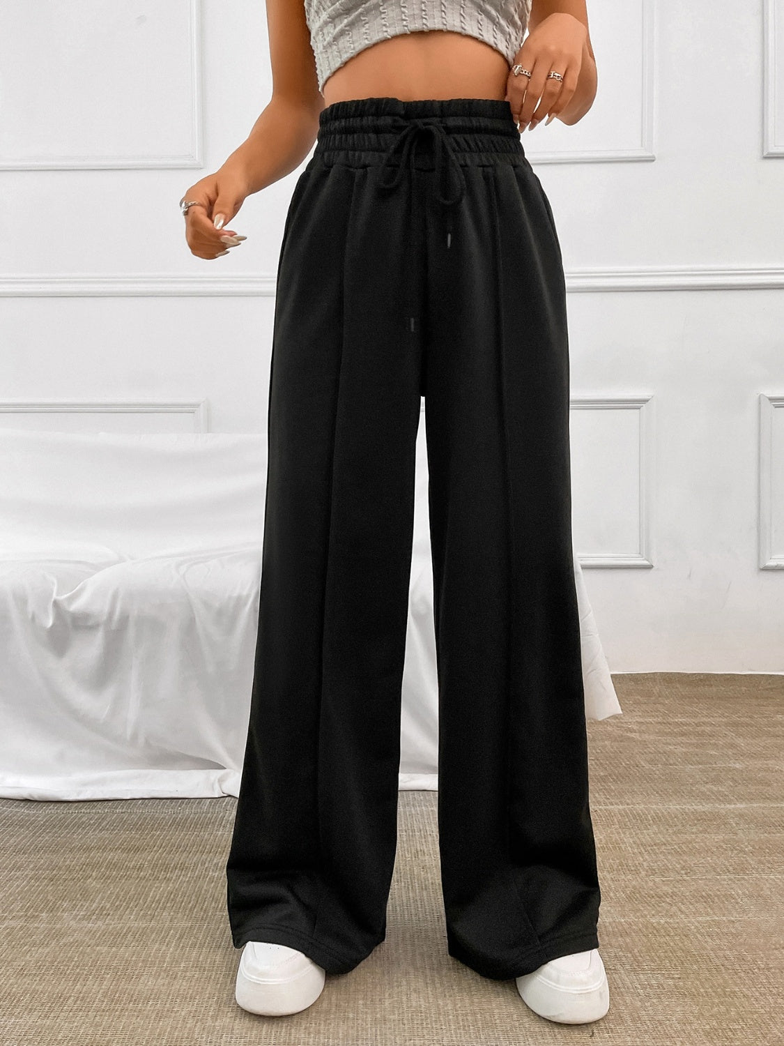 Honey Drawstring Wide Leg Pants