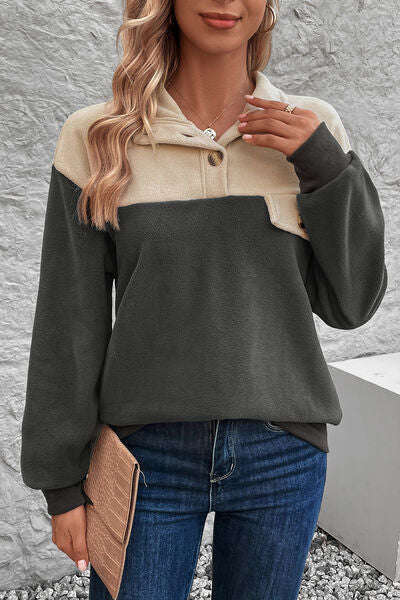 Quarter Button Sweatshirt