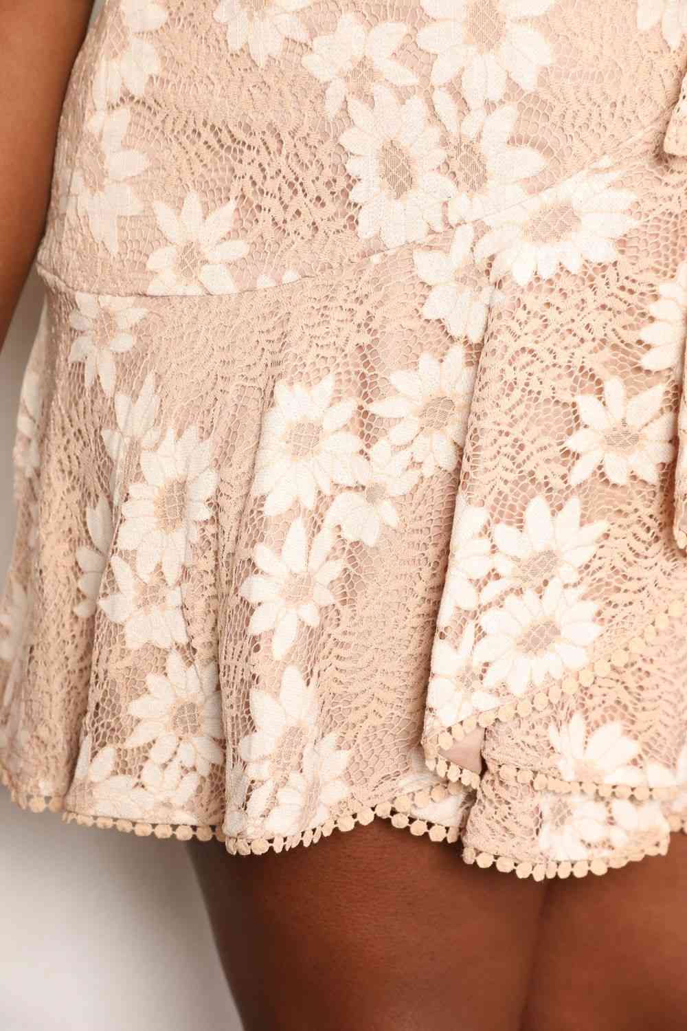 Floral Lace Flutter Sleeve Dress